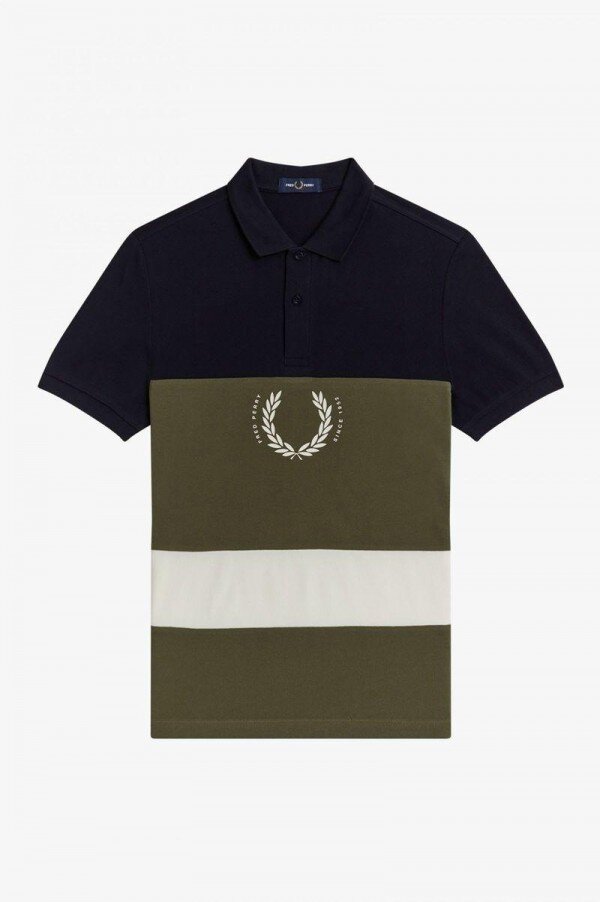 Printed Colour Block Polo Shirts Printed Colour Block Polo Shirts