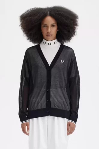 Sheer V-Neck Women’s Cardigan