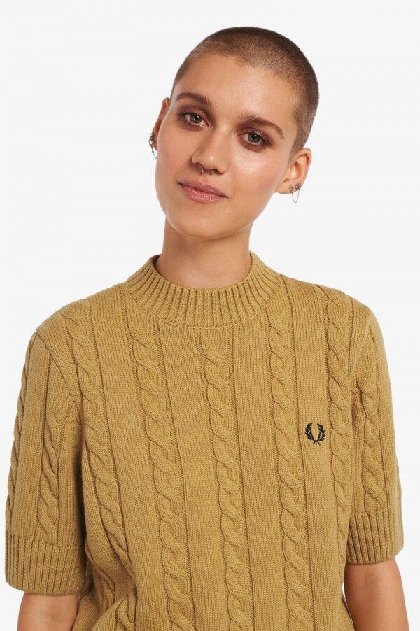 Short Sleeve Cable Knit Jumper Knitwear Short Sleeve Cable Knit Jumper Knitwear