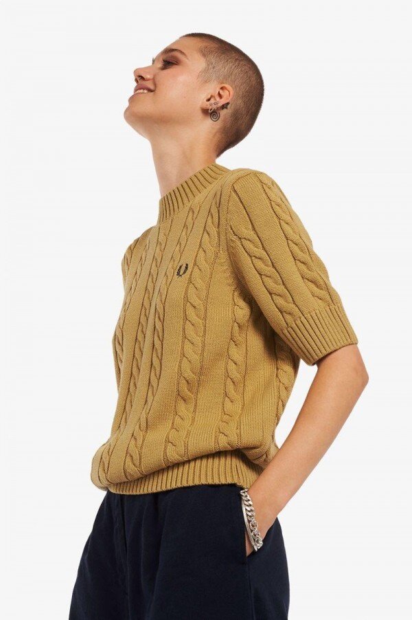 Short Sleeve Cable Knit Jumper Knitwear Short Sleeve Cable Knit Jumper Knitwear