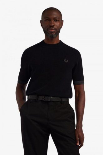 Space Dye Trim Knitted T Shirts