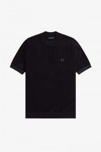 Space Dye Trim Knitted T Shirts