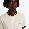 Striped Bomber Neck Polo Shirts Striped Bomber Neck Polo Shirts