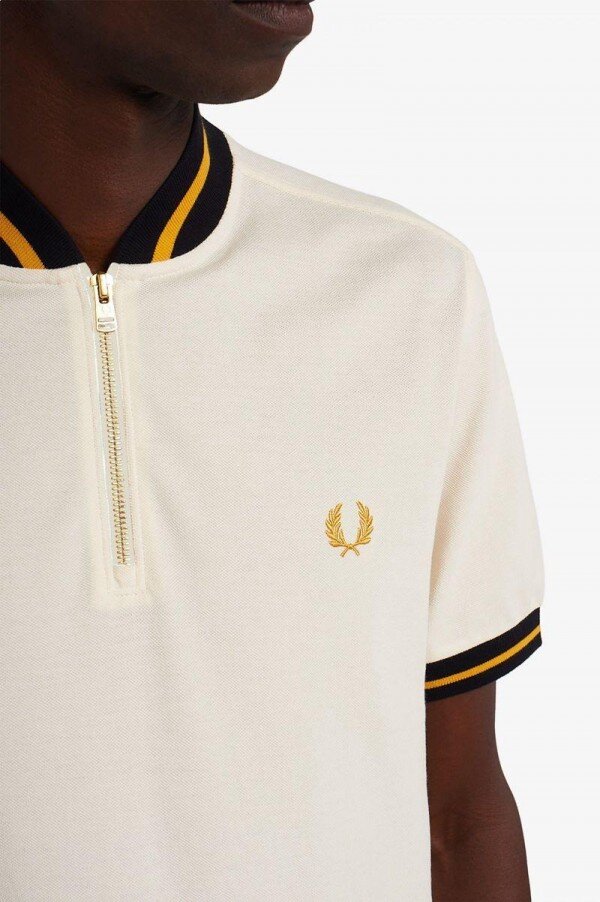 Striped Bomber Neck Polo Shirts Striped Bomber Neck Polo Shirts