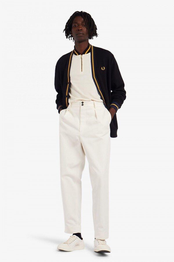 Striped Bomber Neck Polo Shirts Striped Bomber Neck Polo Shirts