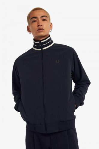 Striped Collar Track Jackets