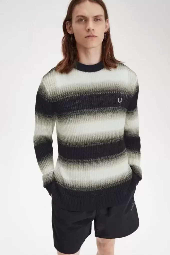Striped Open Knit Men’s Jumper Striped Open Knit Men’s Jumper