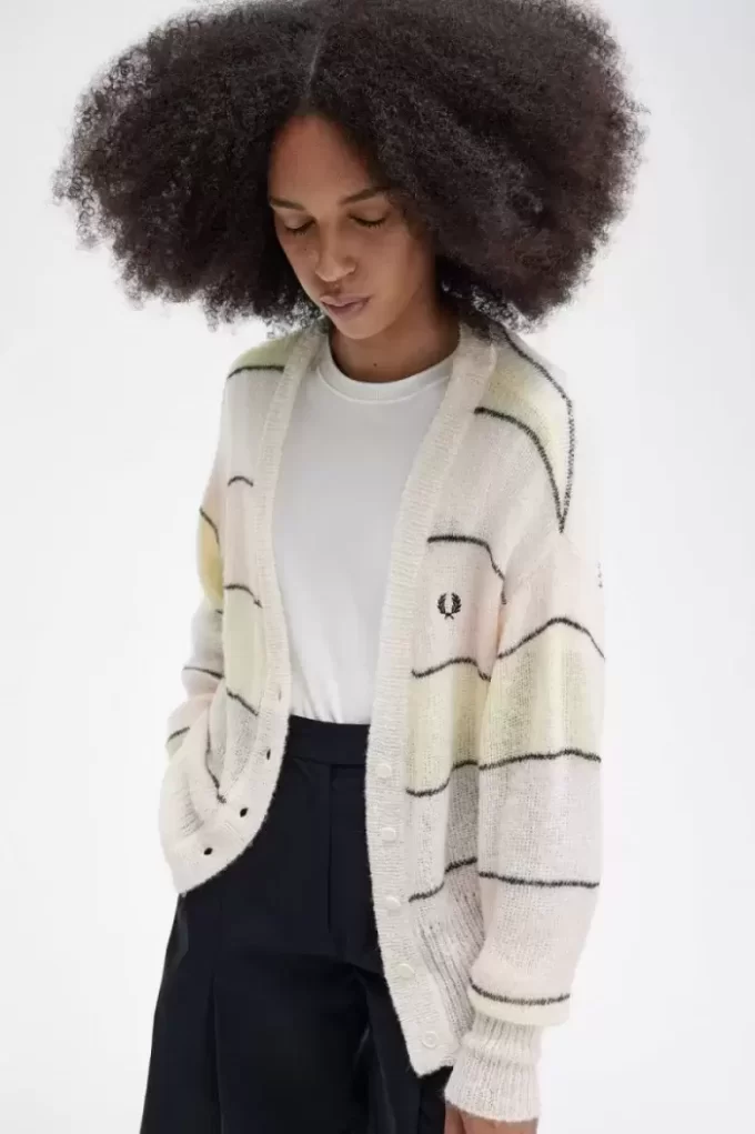 Striped Open Knit Women’s Cardigan Striped Open Knit Women’s Cardigan