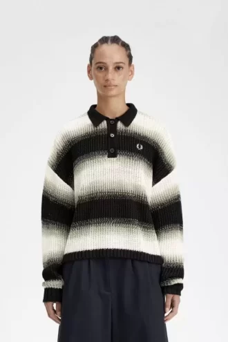 Striped Open-Knit Women’s Shirt