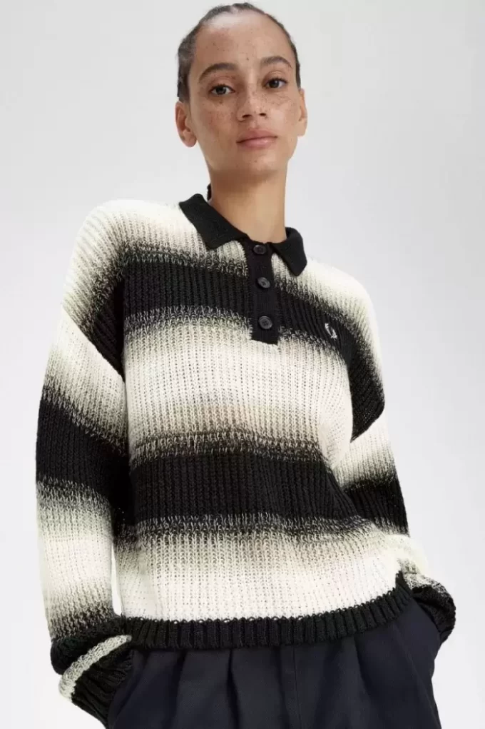 Striped Open-Knit Women’s Shirt Striped Open-Knit Women’s Shirt