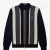 Striped Zip-Through Cardigan Knitwear