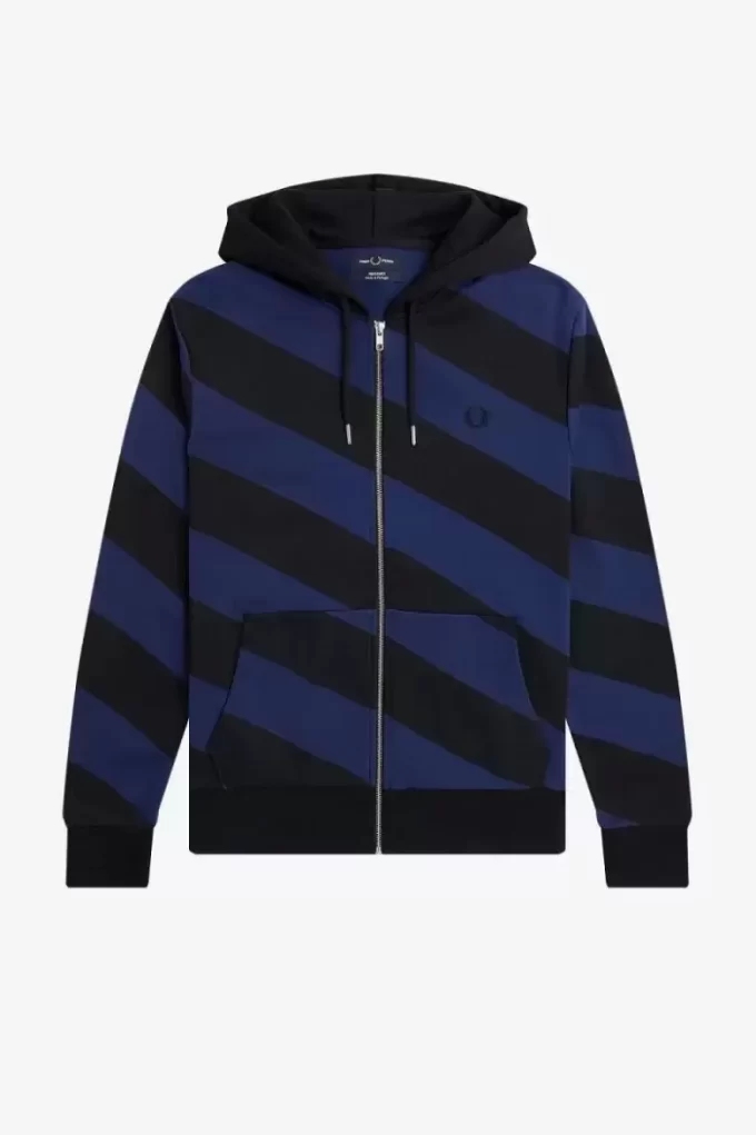 Striped Zip-Through Hooded Men’s Sweatshirts