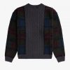 Tartan Panel Cable Knit Jumper Knitwear Tartan Panel Cable Knit Jumper Knitwear