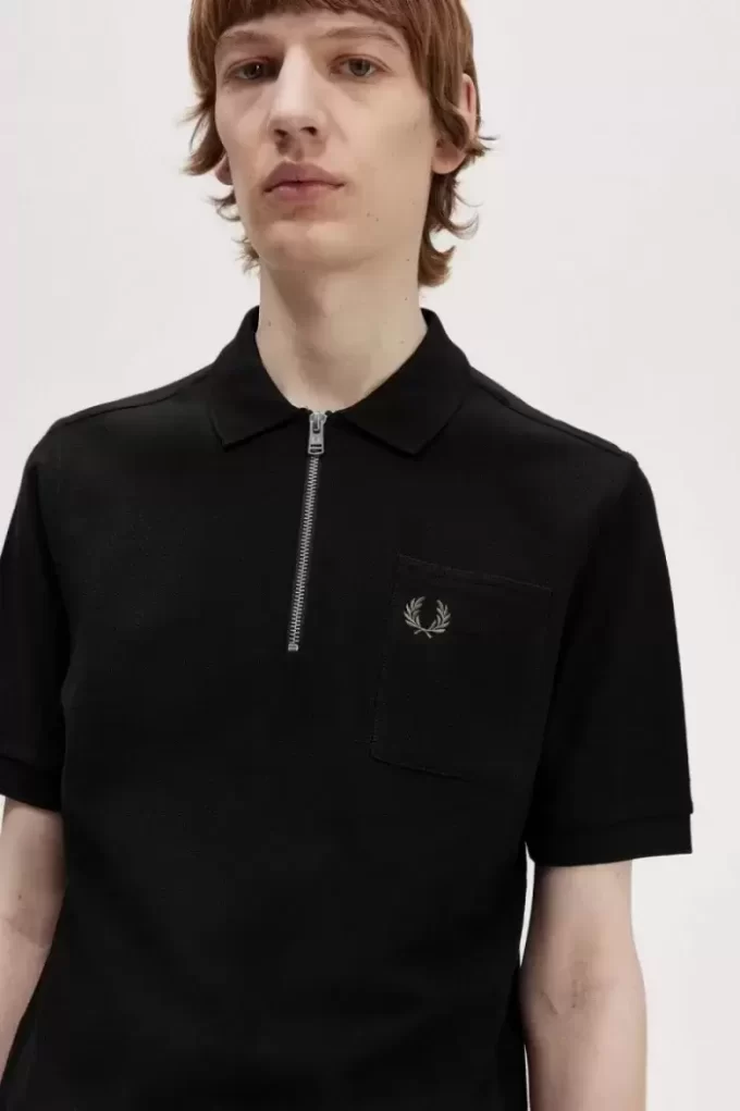 Textured Zip Neck Men’s Polo Shirt Textured Zip Neck Men’s Polo Shirt