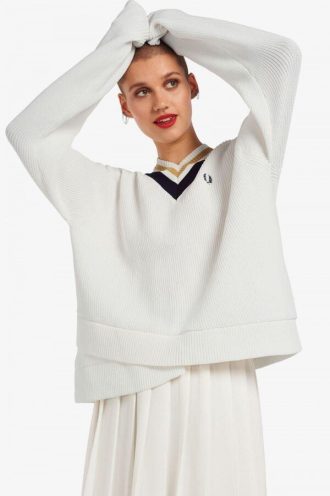 Tipped V-Neck Jumper Knitwear