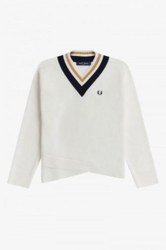 Tipped V-Neck Jumper Knitwear