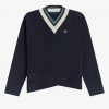 Tipped V-Neck Jumper Knitwear
