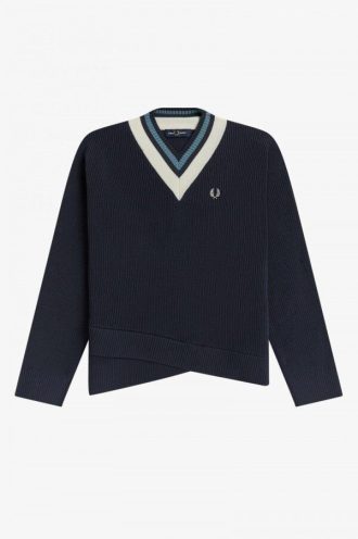 Tipped V-Neck Jumper Knitwear