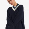 Tipped V-Neck Jumper Knitwear