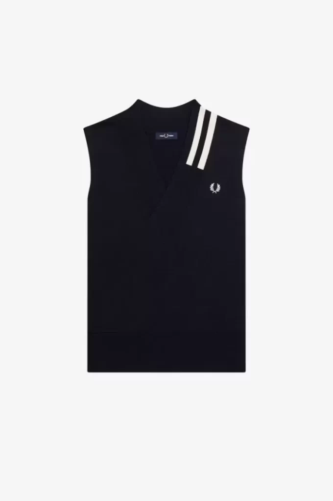 Tipped V-Neck Knitted Men’s Tanks