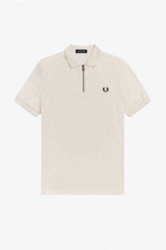 Towelling Zip Neck Polo Shirts