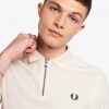 Towelling Zip Neck Polo Shirts