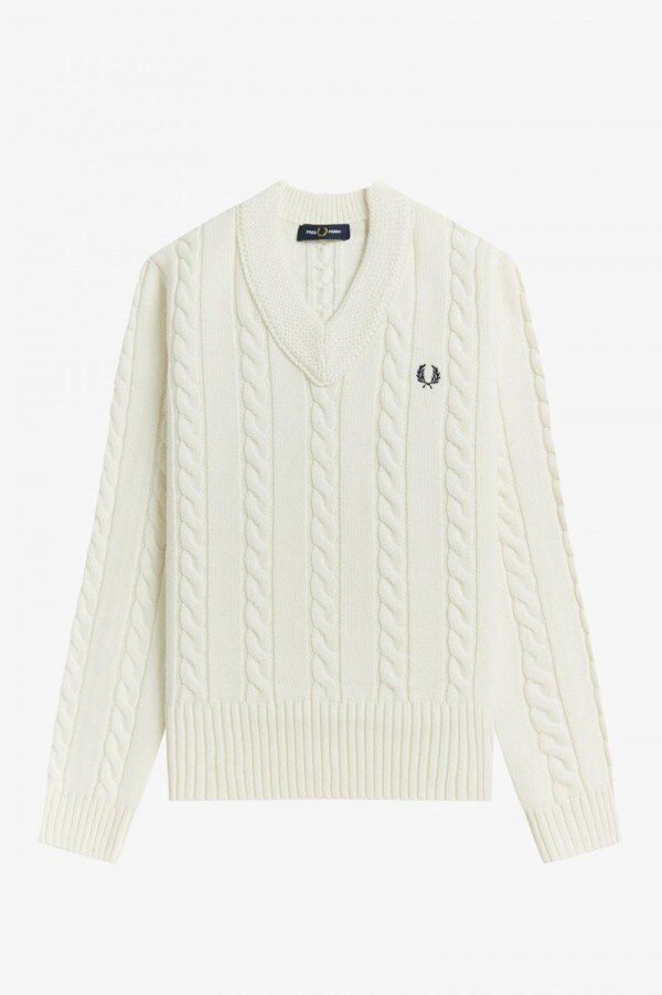 V-Neck Cable Knit Jumper Knitwear V-Neck Cable Knit Jumper Knitwear