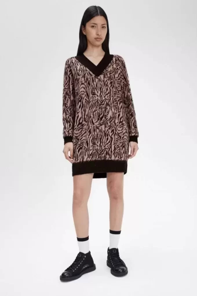 Zebra Knitted Women’s Dress