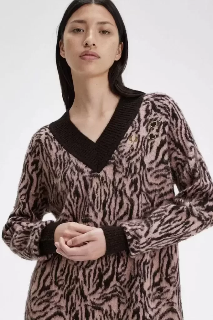 Zebra Knitted Women’s Dress