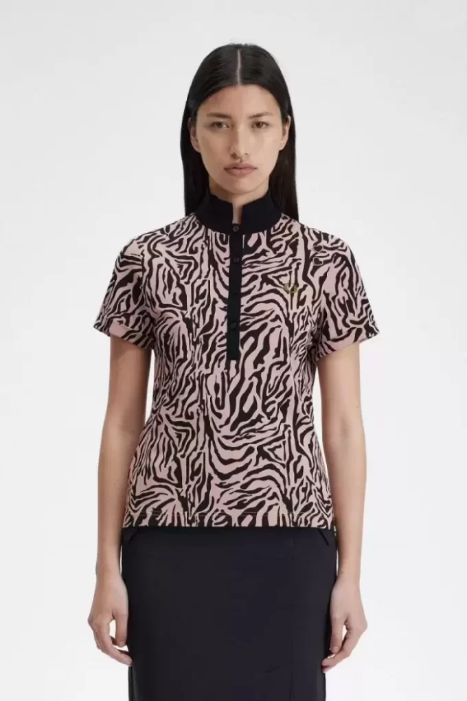 Zebra Print Women’s Polo Shirt Zebra Print Women’s Polo Shirt