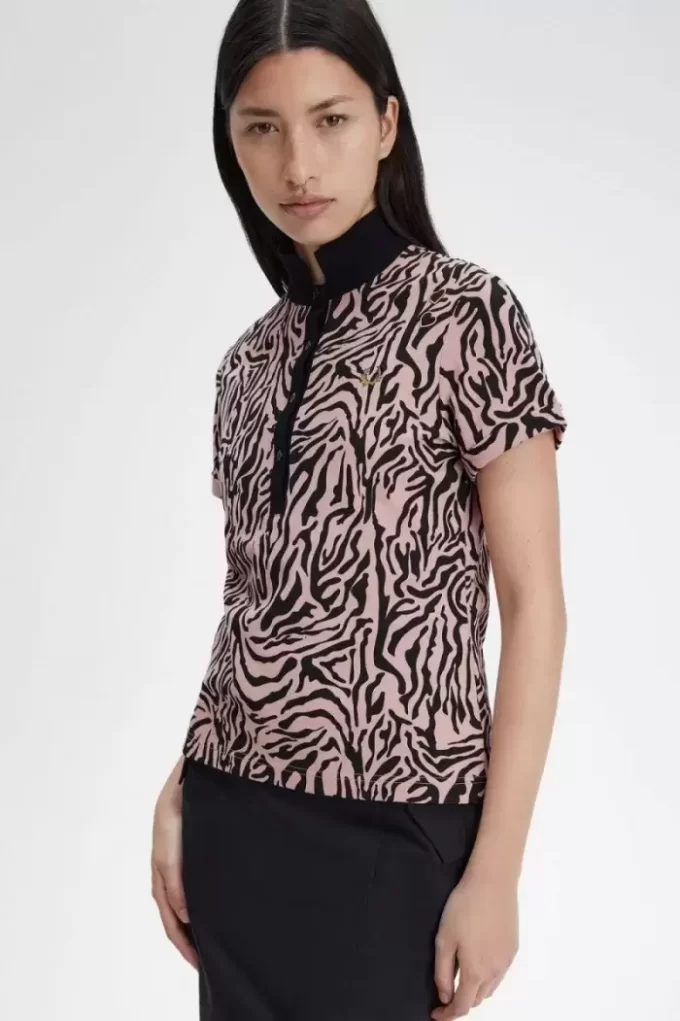 Zebra Print Women’s Polo Shirt Zebra Print Women’s Polo Shirt